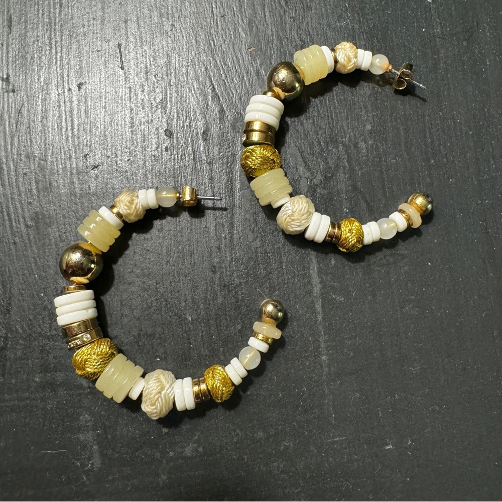 J.CREW beaded hoop earrings